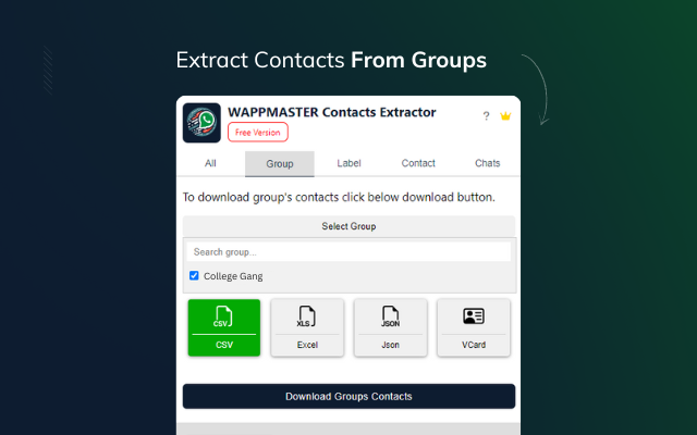 WAPPMASTER Contacts Extractor chrome谷歌浏览器插件_扩展第5张截图