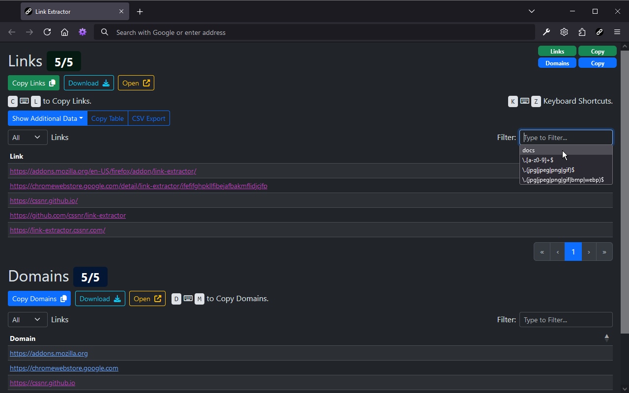 Link Extractor chrome谷歌浏览器插件_扩展第2张截图