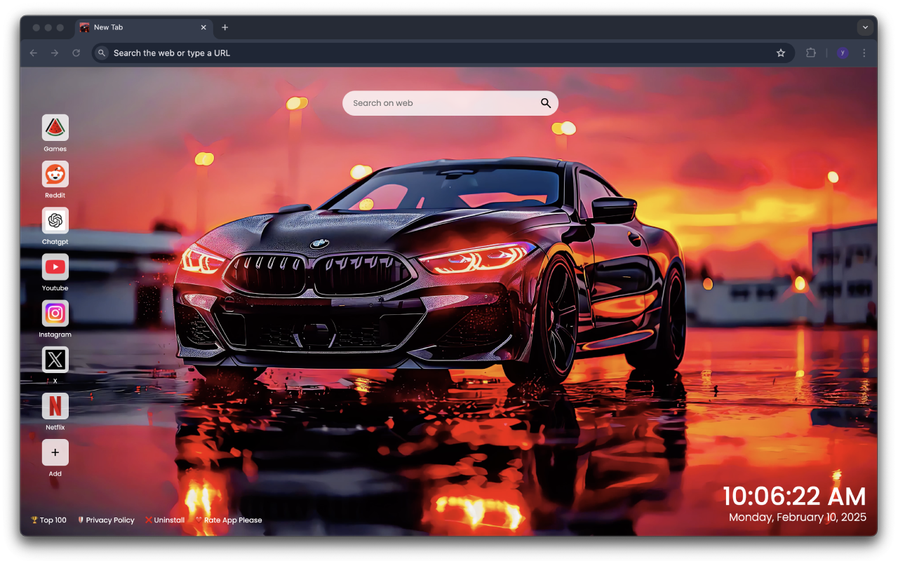 BMW M5 F90 Live Wallpaper New Tab chrome谷歌浏览器插件_扩展第1张截图