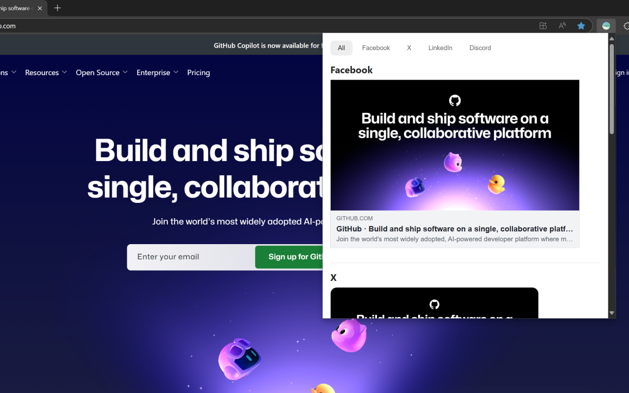 Social Media Link Preview chrome谷歌浏览器插件_扩展第2张截图