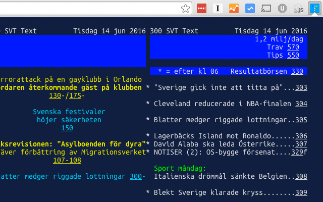 TextTV.nu - nyheter från SVT Text chrome谷歌浏览器插件_扩展第1张截图
