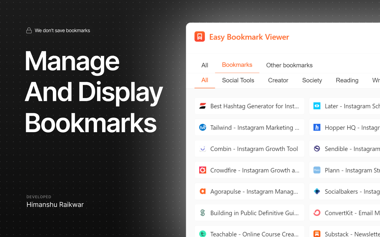 Easy Bookmark Viewer chrome谷歌浏览器插件_扩展第2张截图