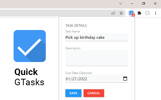 Quick GTasks chrome谷歌浏览器插件_扩展第1张截图