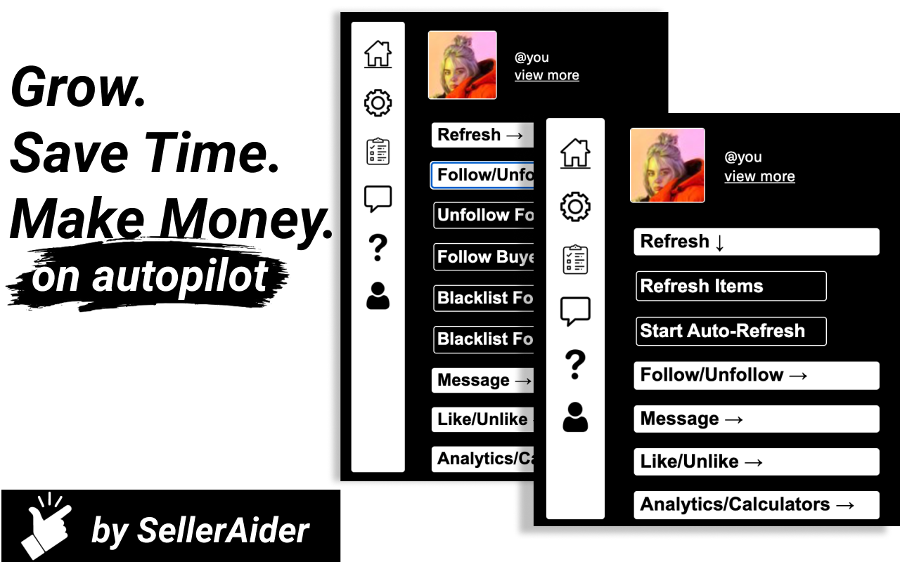 Bot for Depop - Grow - SellerAider chrome谷歌浏览器插件_扩展第3张截图