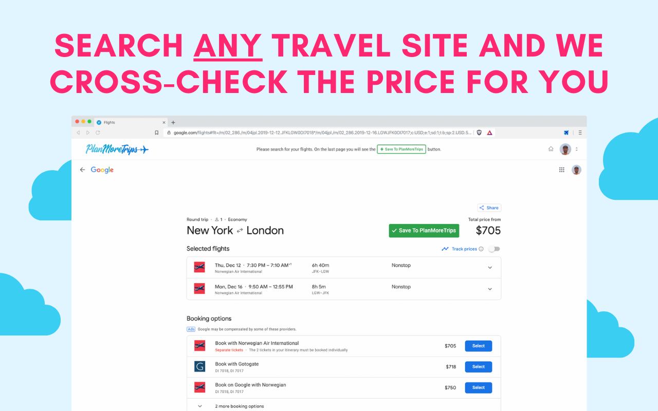 PlanMoreTrips - We Find The Cheapest Flights chrome谷歌浏览器插件_扩展第2张截图