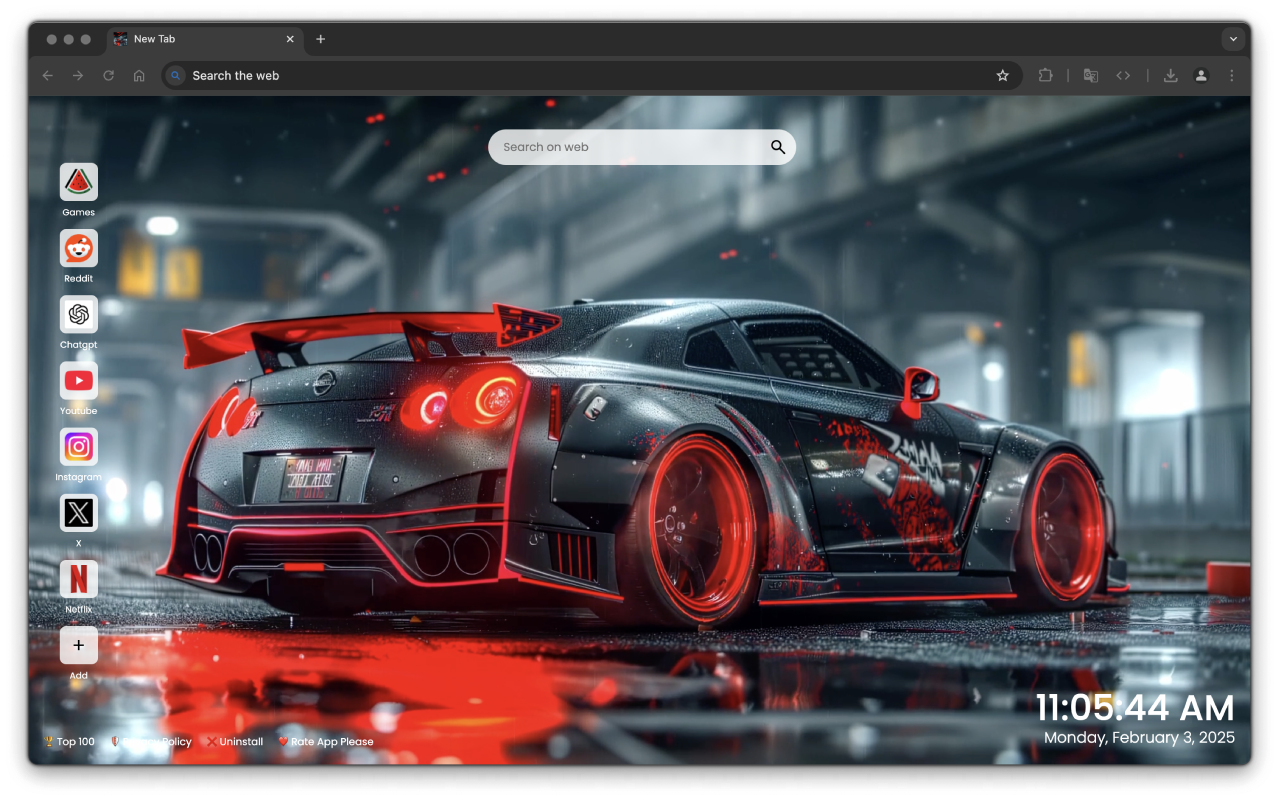 Nissan GTR Live Wallpaer New Tab chrome谷歌浏览器插件_扩展第1张截图