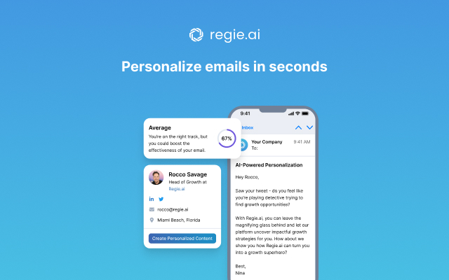 Regie.ai | AI Co-Pilot for Sales Emails chrome谷歌浏览器插件_扩展第3张截图