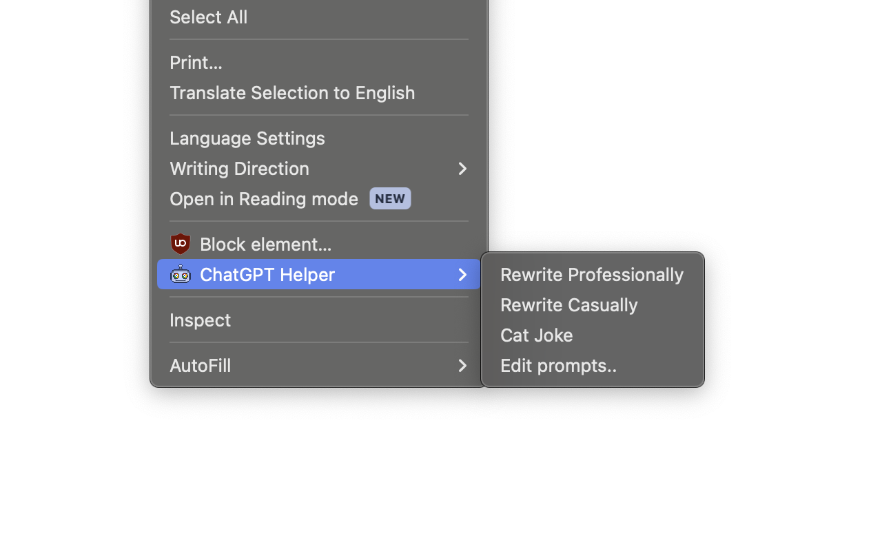 Chrome ChatGPT Helper chrome谷歌浏览器插件_扩展第1张截图