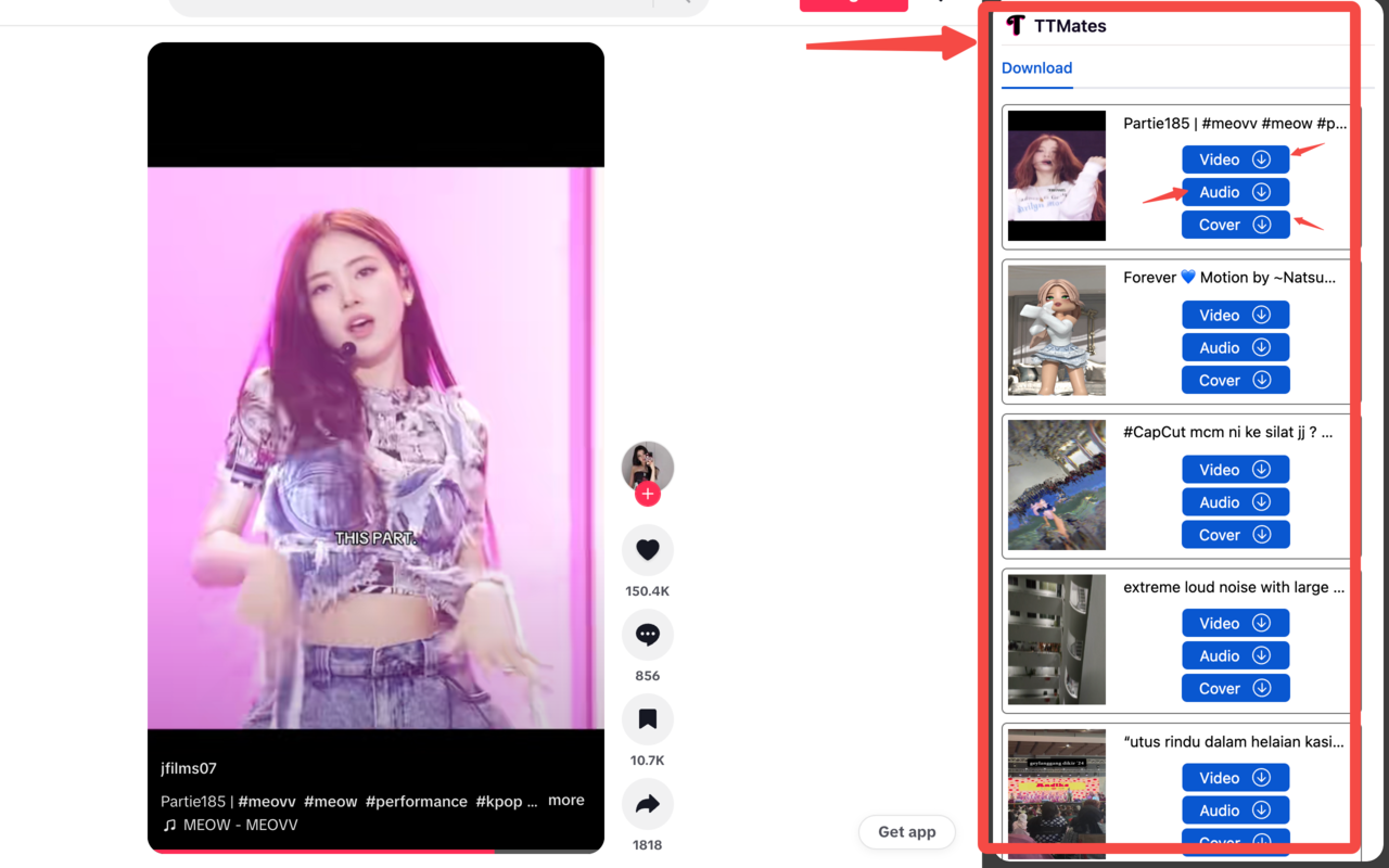 TikTok Download - TTMates chrome谷歌浏览器插件_扩展第1张截图