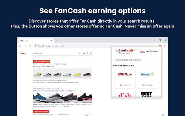 FanCash+® Shopping button chrome谷歌浏览器插件_扩展第3张截图