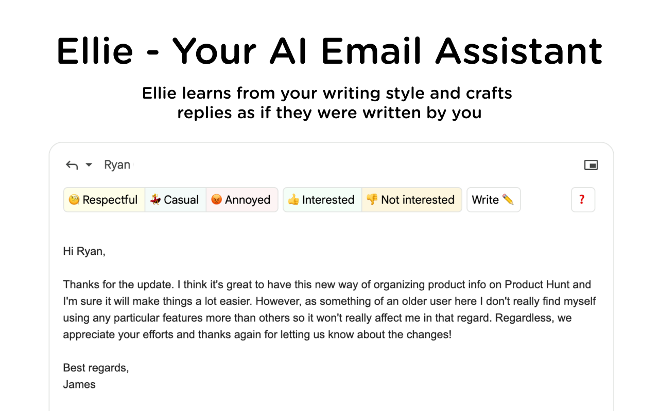 Ellie: Your Professional AI Email Assistant chrome谷歌浏览器插件_扩展第3张截图