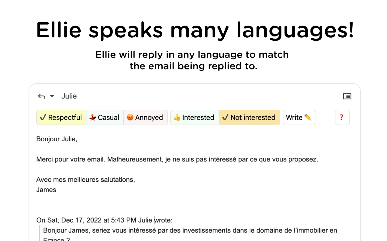 Ellie: Your Professional AI Email Assistant chrome谷歌浏览器插件_扩展第5张截图