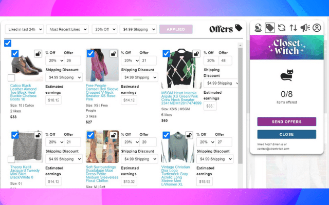 ClosetWitch | Poshmark Magic chrome谷歌浏览器插件_扩展第5张截图