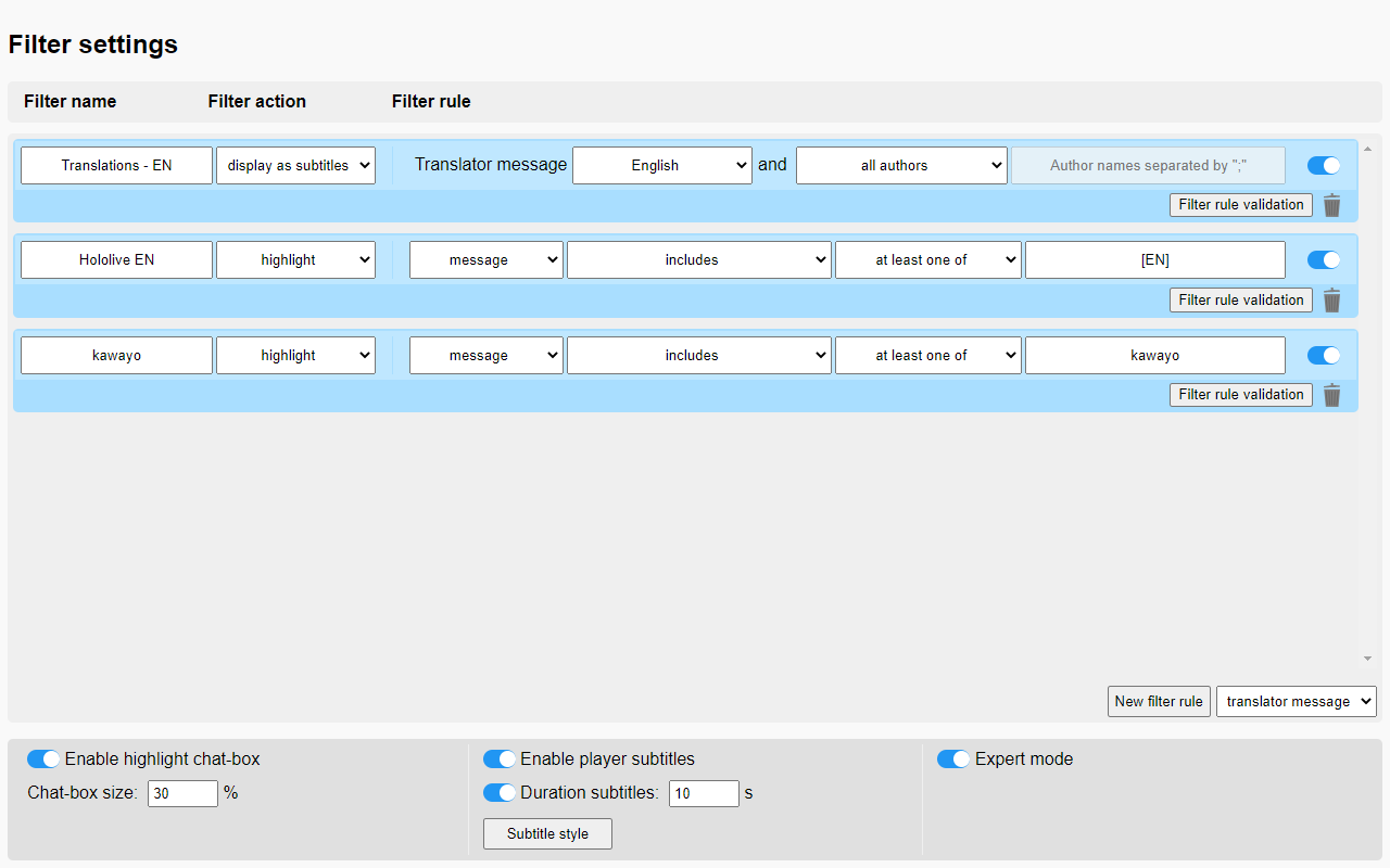 Filter for YouTube™ live-chats chrome谷歌浏览器插件_扩展第3张截图