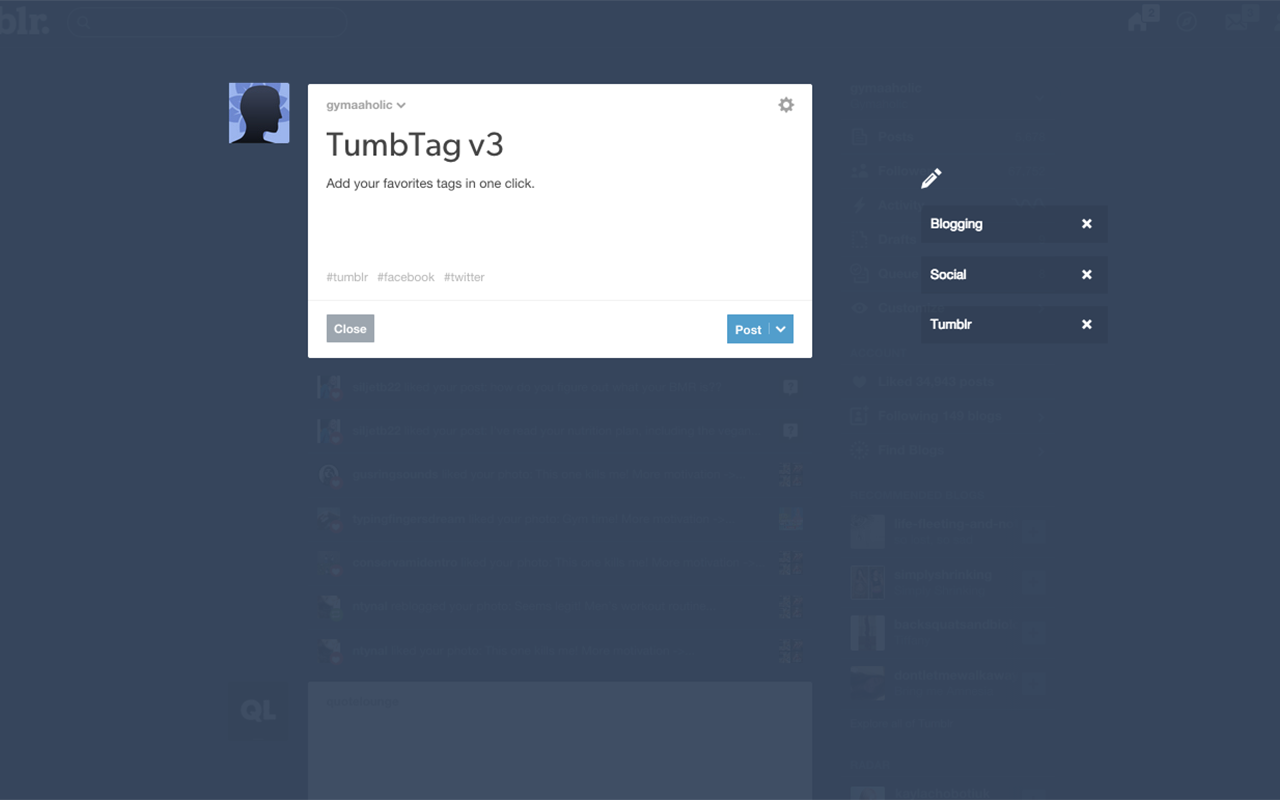Tumblr Tag chrome谷歌浏览器插件_扩展第1张截图
