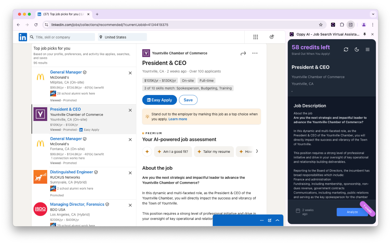 Oppy AI - Job Search Virtual Assistant, Resume & CV Scoring chrome谷歌浏览器插件_扩展第2张截图
