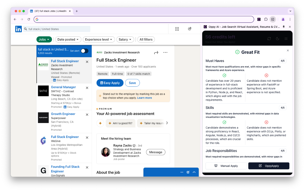 Oppy AI - Job Search Virtual Assistant, Resume & CV Scoring chrome谷歌浏览器插件_扩展第3张截图
