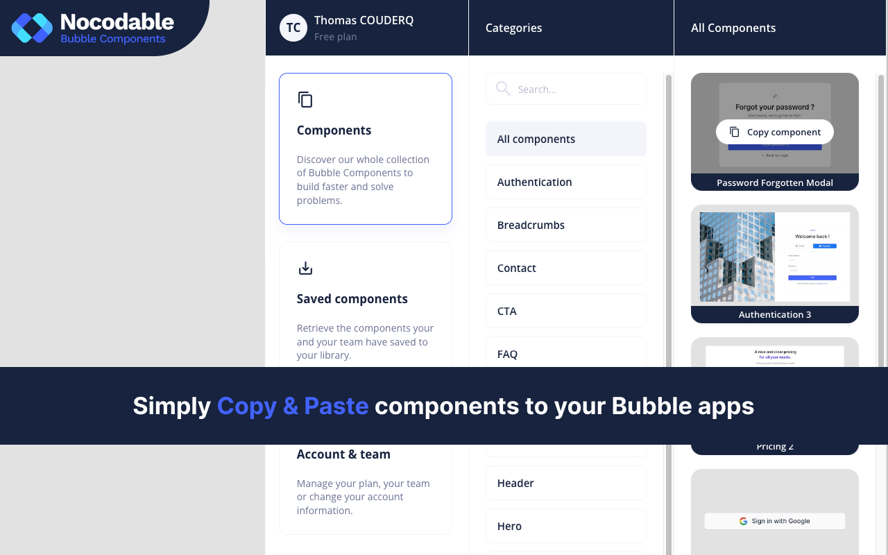 Nocodable - Components Library for Bubble.io chrome谷歌浏览器插件_扩展第2张截图