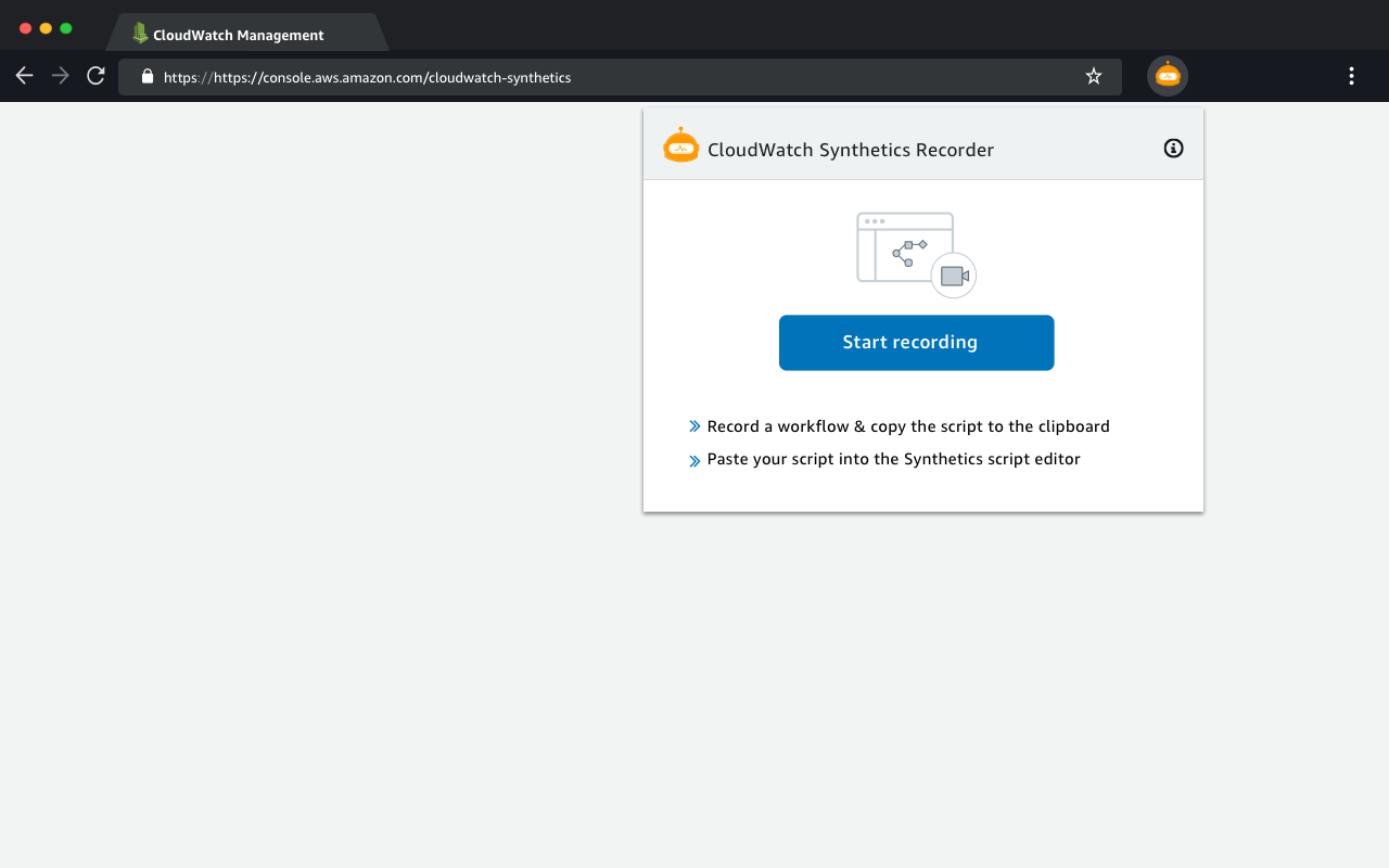 CloudWatch Synthetics Recorder chrome谷歌浏览器插件_扩展第4张截图