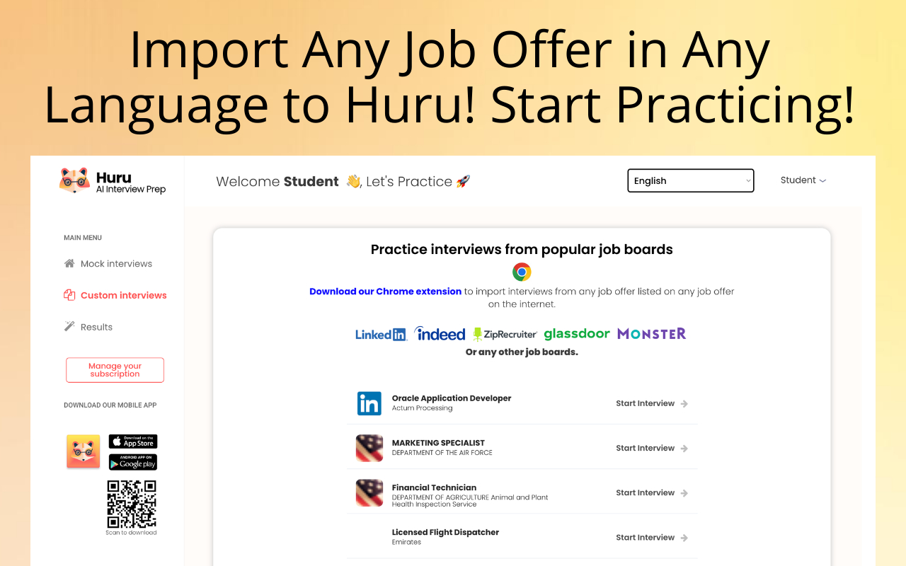 Huru - AI Job Interview Prep chrome谷歌浏览器插件_扩展第1张截图