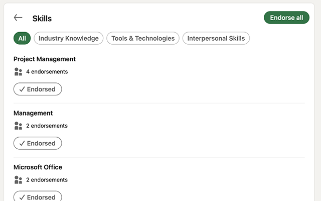 Endorse-All Button for LinkedIn chrome谷歌浏览器插件_扩展第1张截图