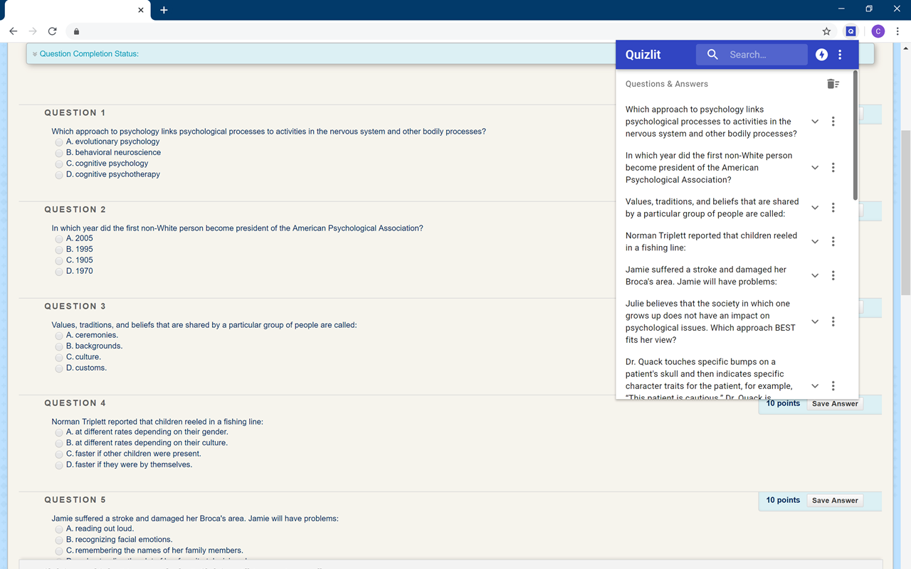 Quizwiz - Ace Your HW & Exams, Now With AI chrome谷歌浏览器插件_扩展第3张截图