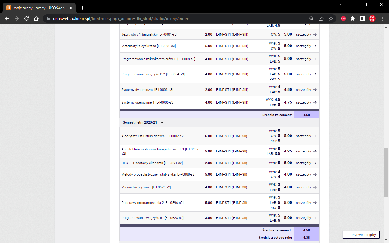 Liczenie średniej USOS chrome谷歌浏览器插件_扩展第1张截图