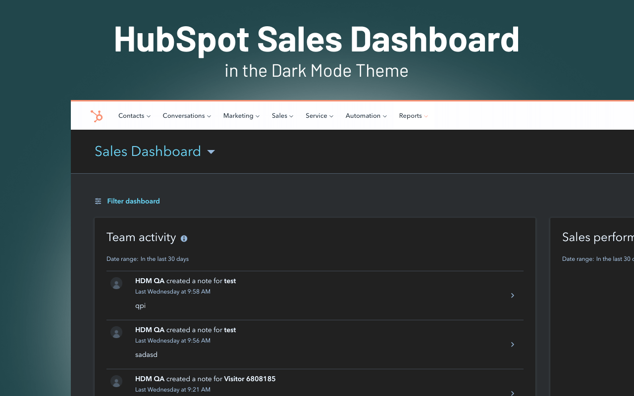 Dark Mode for HubSpot chrome谷歌浏览器插件_扩展第1张截图