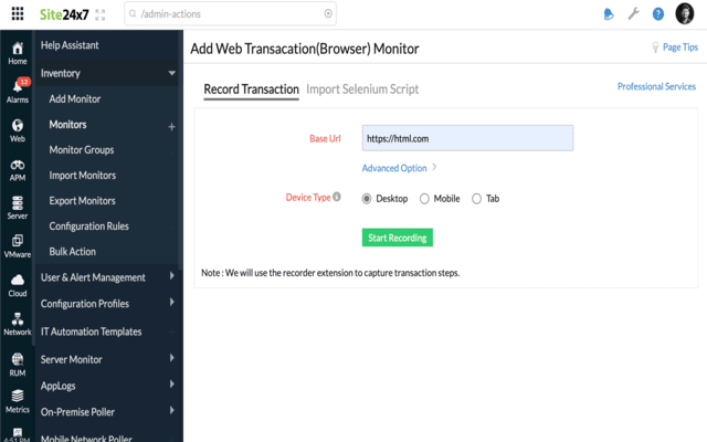 Site24x7 Web Transaction (Browser) Recorder chrome谷歌浏览器插件_扩展第2张截图