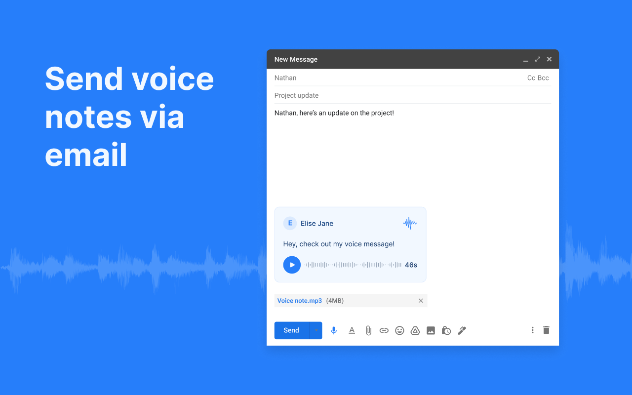 Vocal: Send voice notes in Gmail chrome谷歌浏览器插件_扩展第4张截图