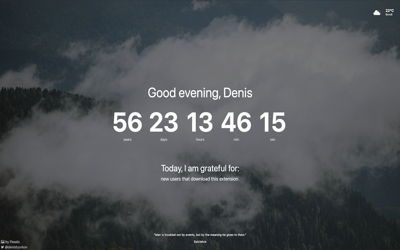 Memento Mori - The Death Clock of Life chrome谷歌浏览器插件_扩展第1张截图