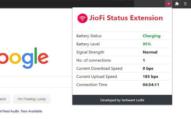 JioFi Status Extension chrome谷歌浏览器插件_扩展第2张截图