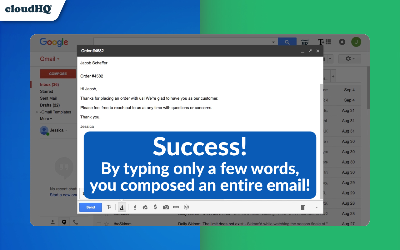 Gmail Snippets by cloudHQ chrome谷歌浏览器插件_扩展第3张截图