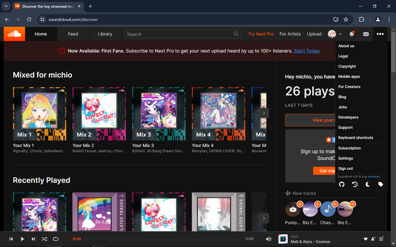 SoundDark chrome谷歌浏览器插件_扩展第3张截图