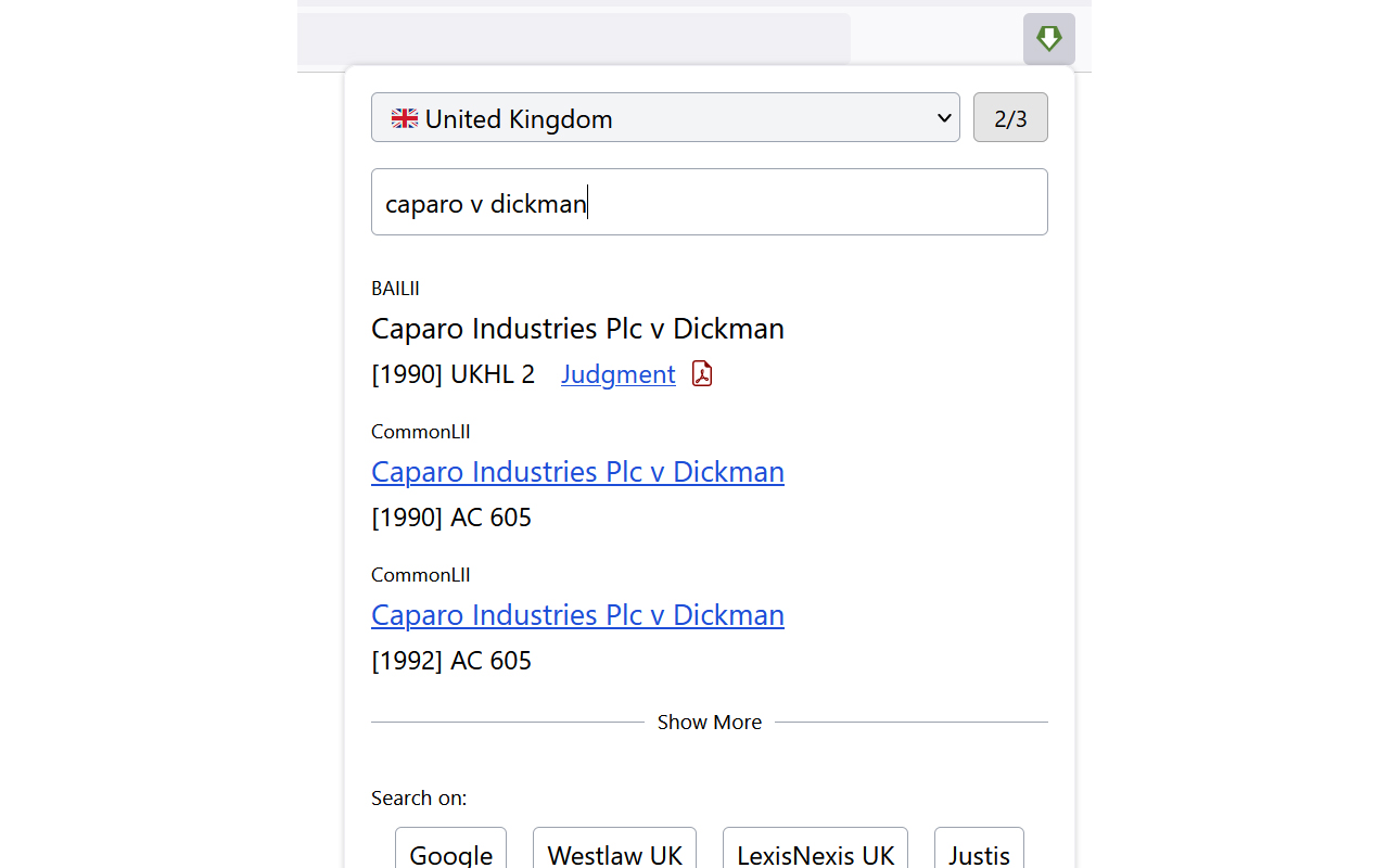 Clerkent - quick legal search chrome谷歌浏览器插件_扩展第2张截图