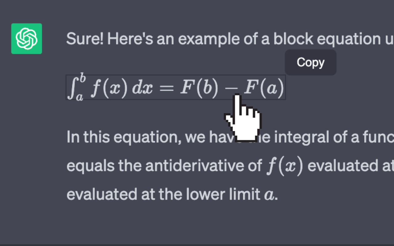 ChatGPT Equation Renderer chrome谷歌浏览器插件_扩展第1张截图