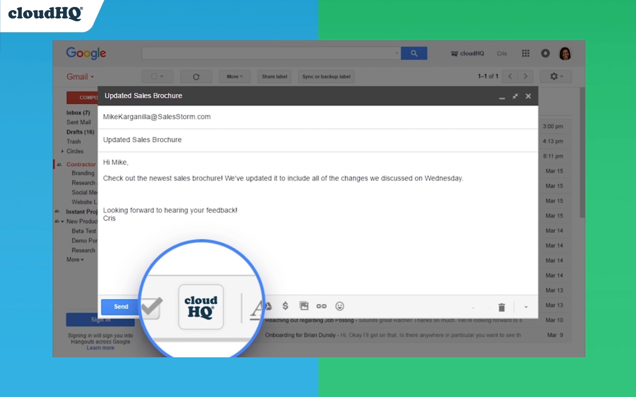 Share and attach files in Gmail™ by cloudHQ chrome谷歌浏览器插件_扩展第1张截图