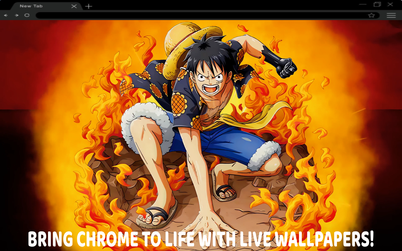 One Piece Luffy Live Wallpaper New Tab chrome谷歌浏览器插件_扩展第1张截图