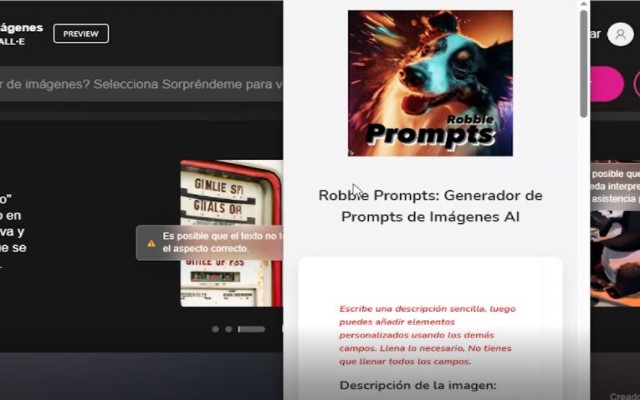 Robbie Prompts - Generador de Prompts para Imágenes chrome谷歌浏览器插件_扩展第2张截图
