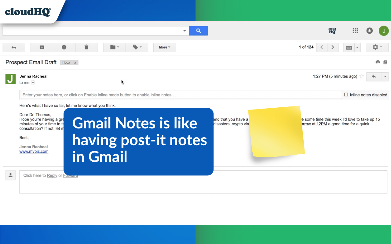 Notes for Gmail™ by cloudHQ chrome谷歌浏览器插件_扩展第1张截图