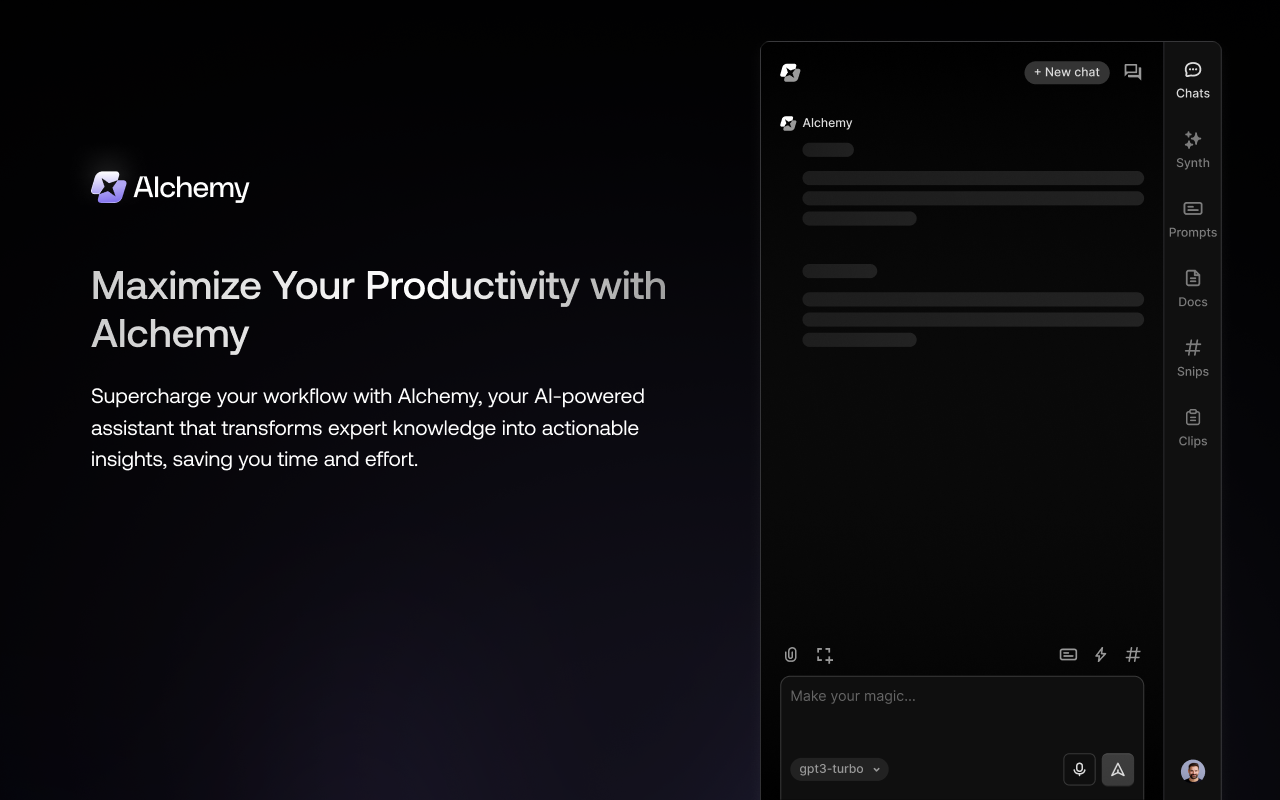 Alchemy: AI Copilot for Professionals (GPT-4 & Claude 3.5) chrome谷歌浏览器插件_扩展第5张截图