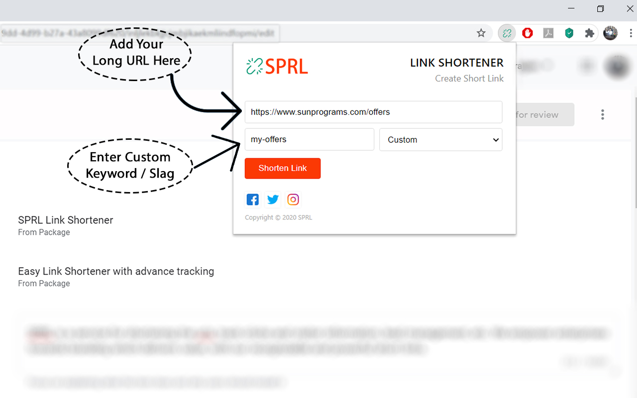 SPRL Link Shortener chrome谷歌浏览器插件_扩展第5张截图