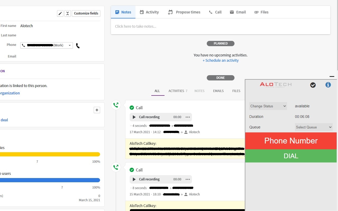 AloTech Pipedrive Softphone chrome谷歌浏览器插件_扩展第2张截图
