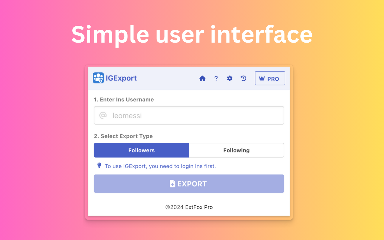 IGExport - Ins关注者和正在关注导出 chrome谷歌浏览器插件_扩展第2张截图