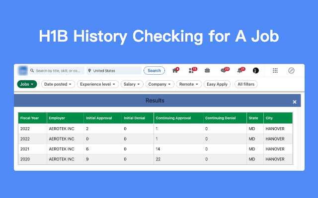 H1B 赞助商检查器,求职 - LinkedRadar chrome谷歌浏览器插件_扩展第2张截图
