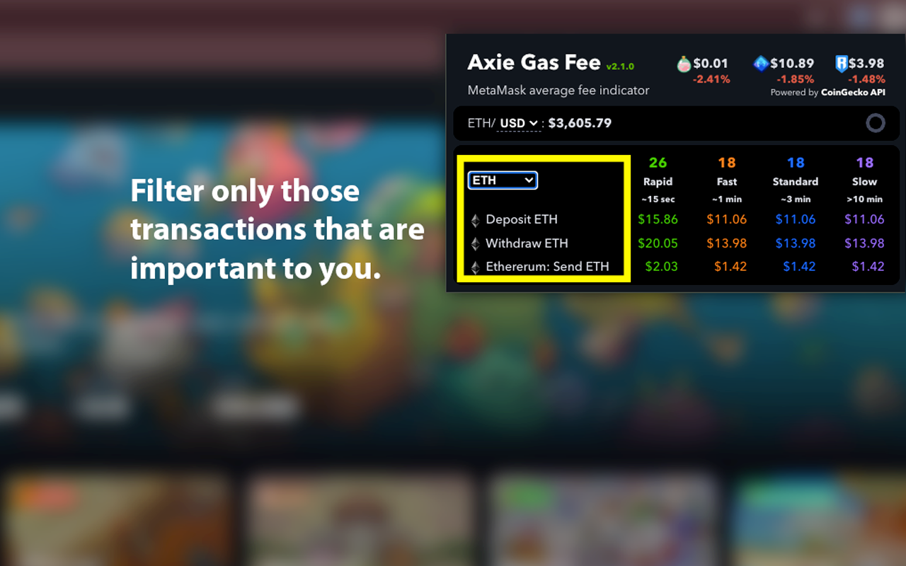 Axie Gas Fee chrome谷歌浏览器插件_扩展第1张截图