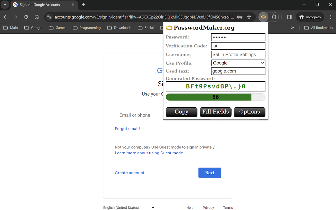 PasswordMaker Pro chrome谷歌浏览器插件_扩展第4张截图