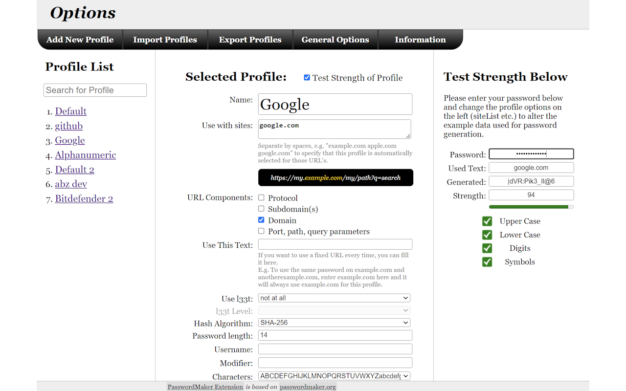 PasswordMaker Pro chrome谷歌浏览器插件_扩展第5张截图