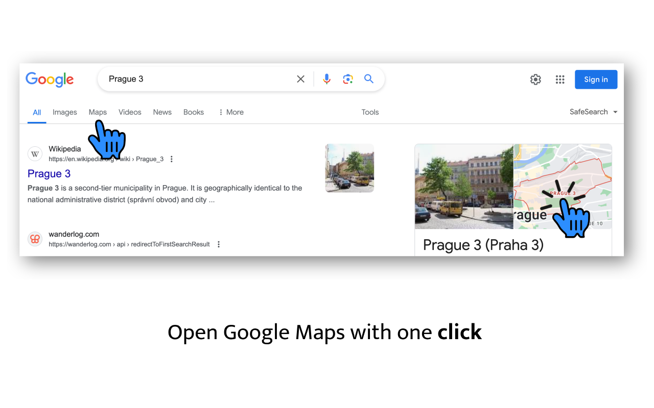 Google Maps QuickClick - Search to Maps chrome谷歌浏览器插件_扩展第2张截图