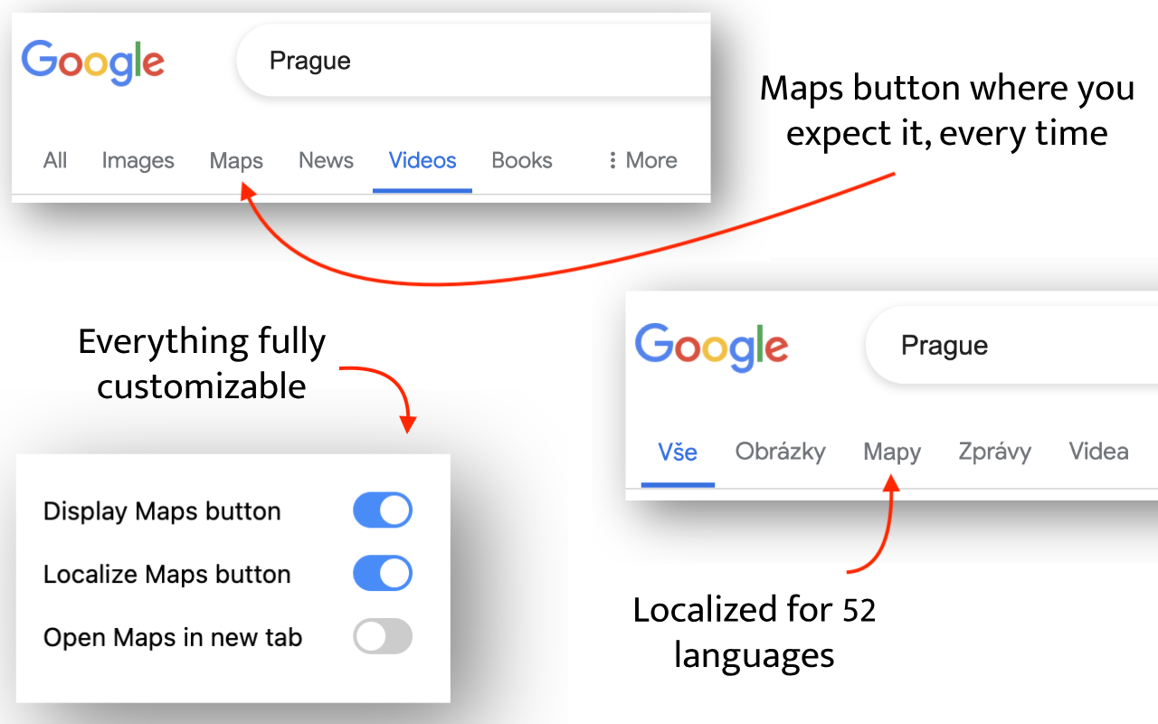Google Maps QuickClick - Search to Maps chrome谷歌浏览器插件_扩展第3张截图